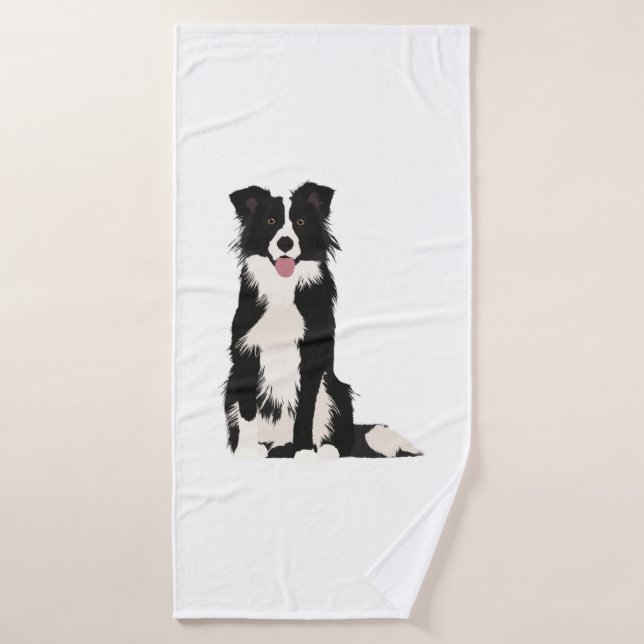 Border Collie Illustration! Badehandtuch (Badehandtuch)