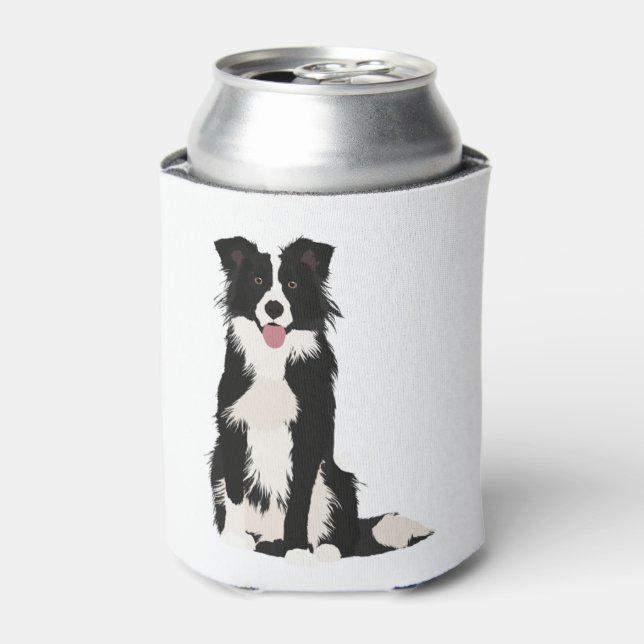 Border Collie Illustration! Dosenkühler (Kanne Vorderseite)