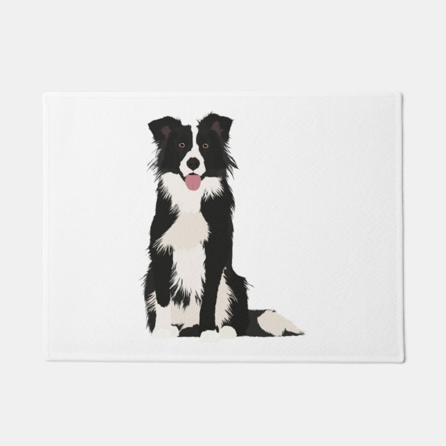 Border Collie Illustration! Fußmatte (Vorderseite)