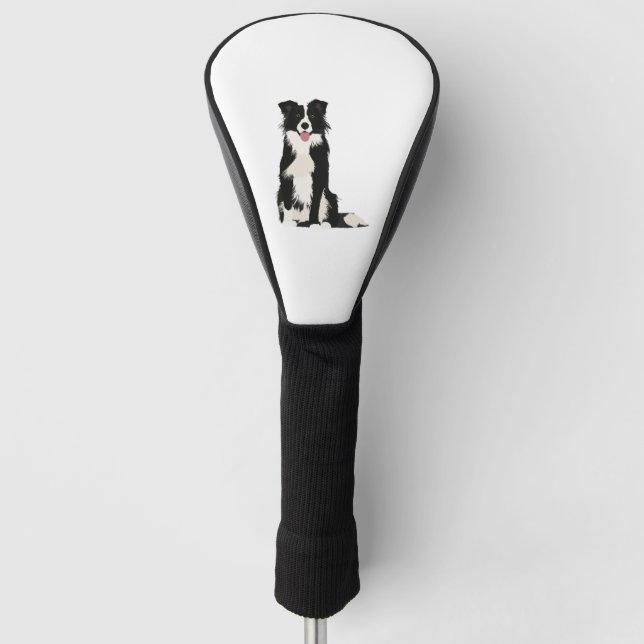Border Collie Illustration! Golf Headcover (Vorderseite)