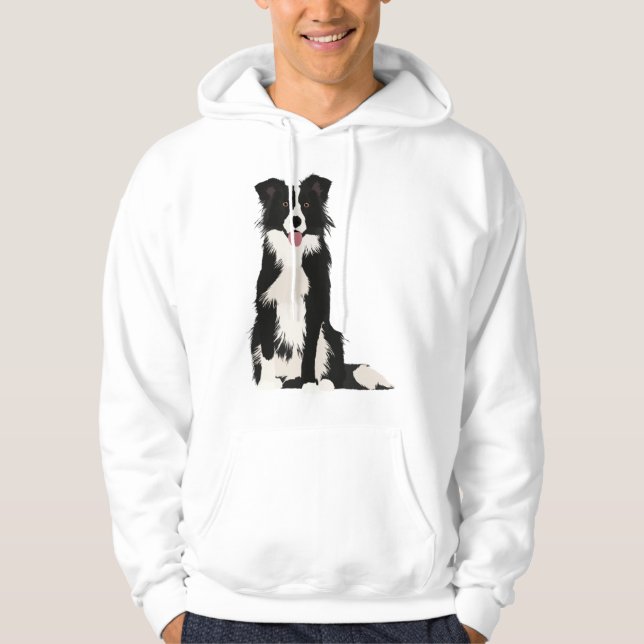 Border Collie Illustration! Hoodie (Vorderseite)