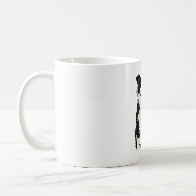 Border Collie Illustration! Kaffeetasse (Links)