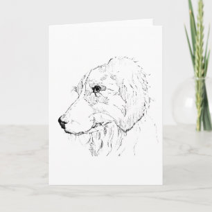 Border Collie Illustration – Minimalistische Kunst Dankeskarte