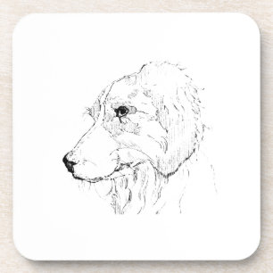 Border Collie Illustration – Minimalistische Kunst Getränkeuntersetzer