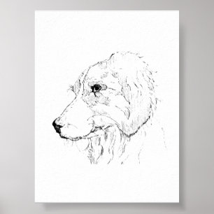 Border Collie Illustration – Minimalistische Kunst Poster