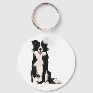 Border Collie Illustration! Schlüsselanhänger