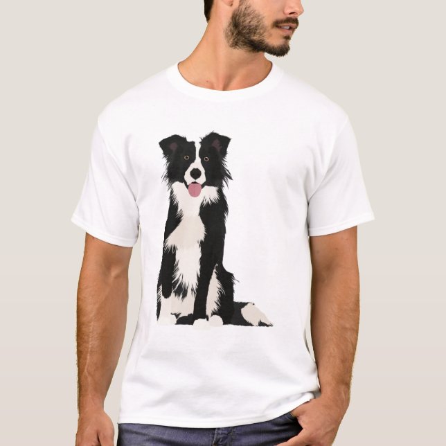 Border Collie Illustration! T-Shirt (Vorderseite)