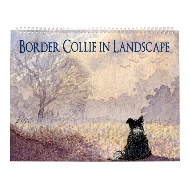 Border Collie im Landschaftskalender Kalender (Titelbild)