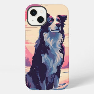 Border Collie im schneebedeckten Wald während des iPhone 13 Hülle