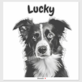 Border Collie Individuelle Name Aufkleber