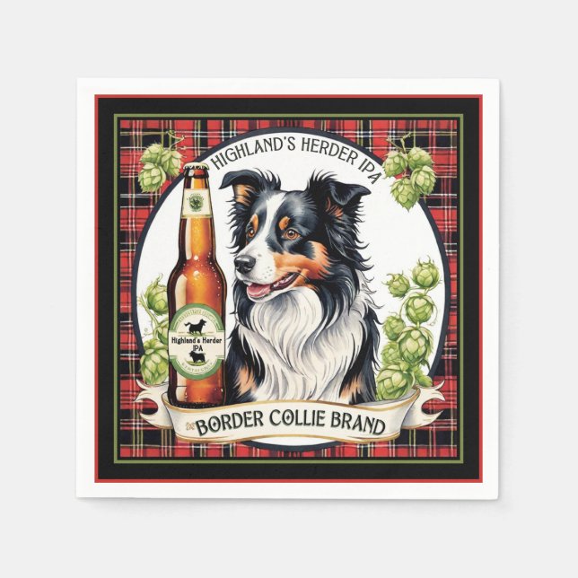Border Collie IPA  Serviette (Vorderseite)