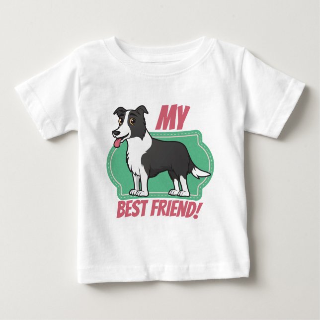 Border-Collie ist mein bester Freund Baby T-shirt (Vorderseite)