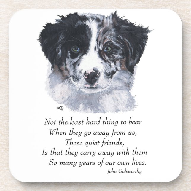 Border Collie Keepsakes Getränkeuntersetzer (Vorderseite)