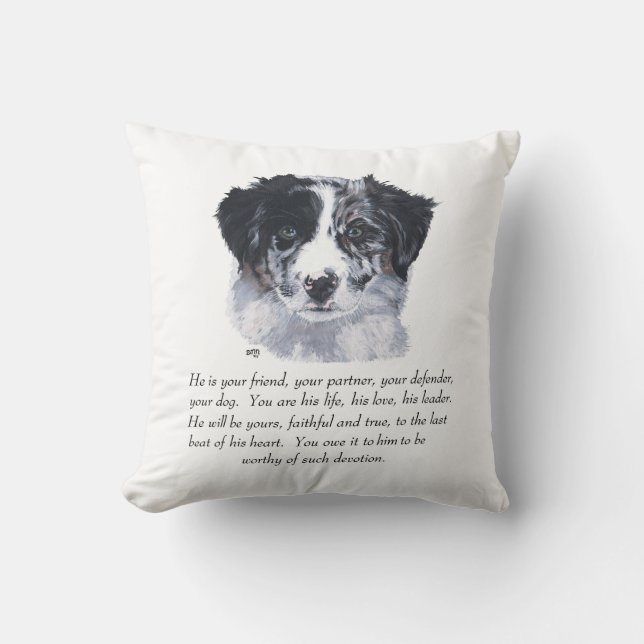 Border Collie Keepsakes Kissen (Vorderseite)
