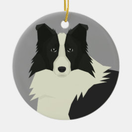 Border Collie Keramik Ornament