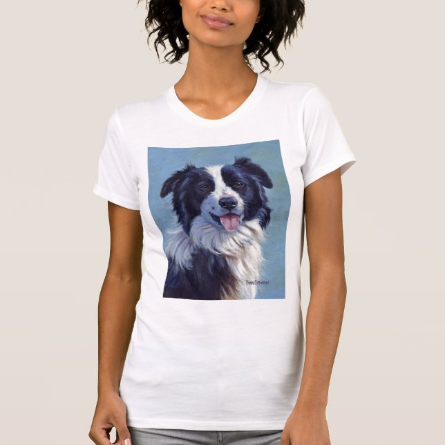 Border-Collie-Kopf T-Shirt (Vorderseite)