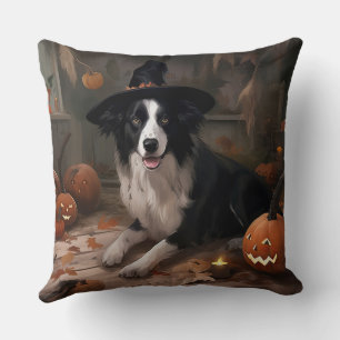 Border Collie Kürbisse Halloween Gruselig Kissen