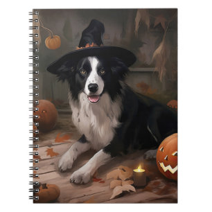 Border Collie Kürbisse Halloween Gruselig Notizblock