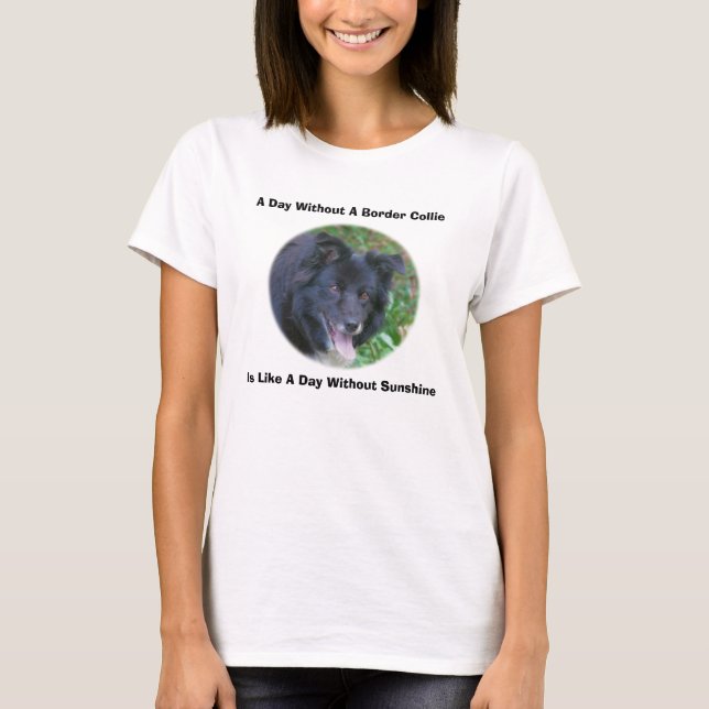 Border Collie Lächeln Niedlicher Hund  T-Shirt (Vorderseite)