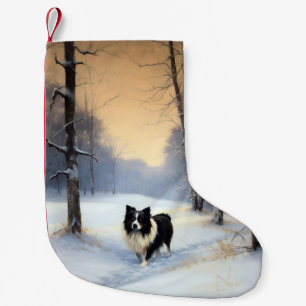 Border Collie Lass es schneien Weihnachten Kleiner Weihnachtsstrumpf