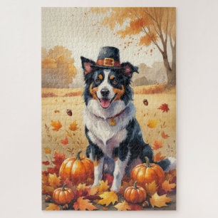 Border Collie lässt Erntedank Kunst Puzzle