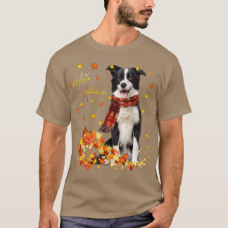 Border Collie Leaf Fall Hallo Herbst für Hund Love T-Shirt