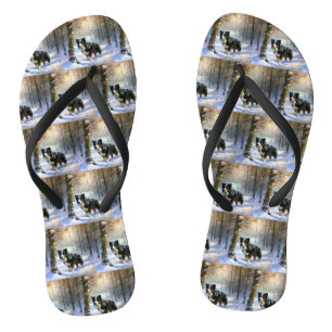 Border Collie Let It Schnee Weihnachten Flip Flops