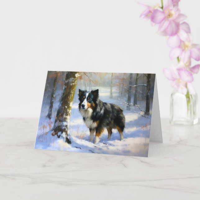 Border Collie Let It Schnee Weihnachten Karte (Orchidee)
