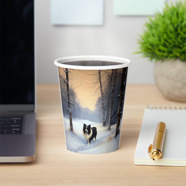 Border Collie Let It Schnee Weihnachten Pappbecher (InSitu)