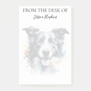 Border Collie Liebhaber monogrammierter Hund Post-it Klebezettel