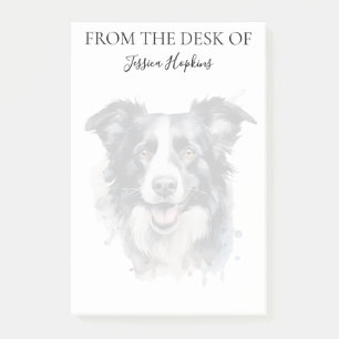 Border Collie Liebhaber monogrammierter Hund Post-it Klebezettel