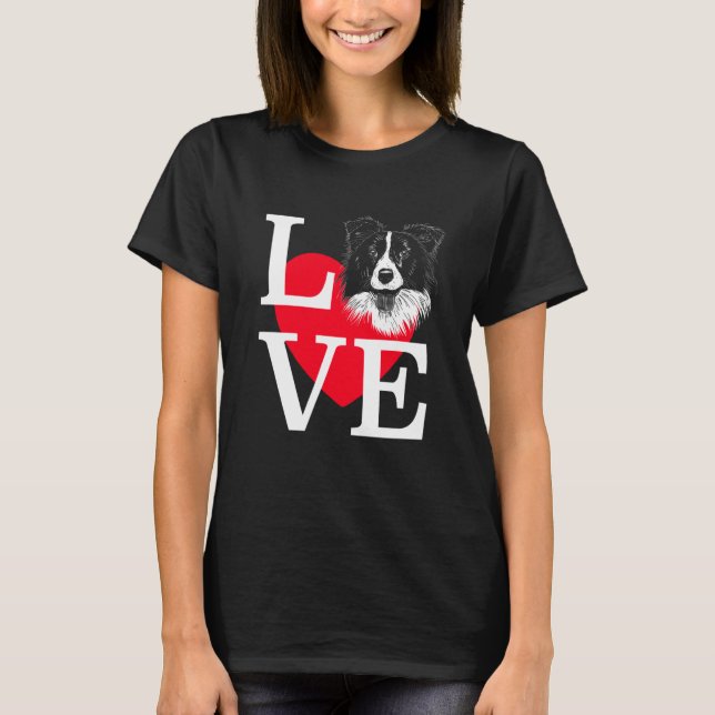 Border Collie Love Cute heart Border Collie T-Shirt (Vorderseite)