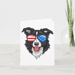 Border Collie Lover Patriotischer Hund 4. Juli Ame Karte