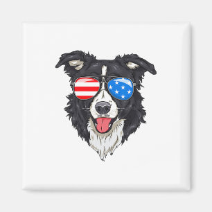 Border Collie Lover Patriotischer Hund 4. Juli Ame Magnet