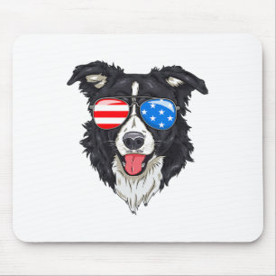 Border Collie Lover Patriotischer Hund 4. Juli Ame Mousepad
