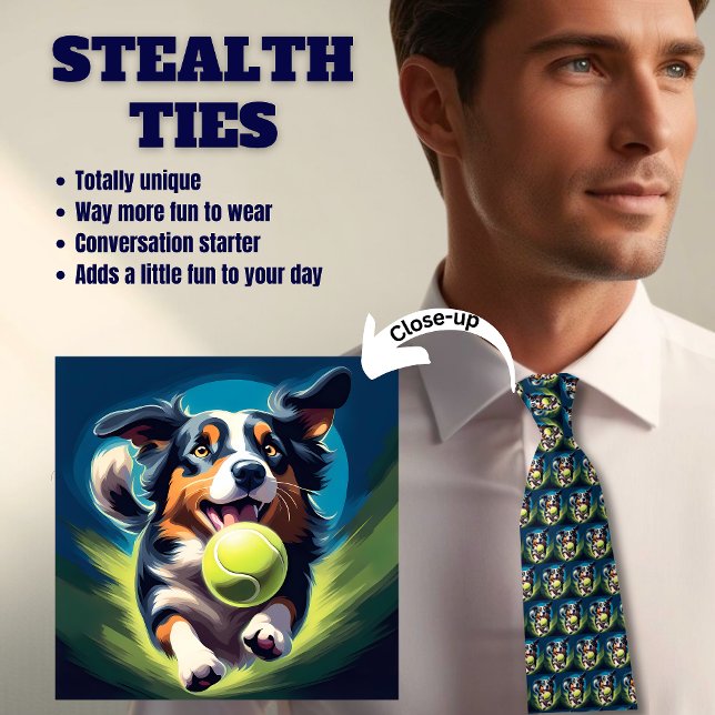 Border Collie Lover's Stealth Neck Tie Krawatte (Von Creator hochgeladen)