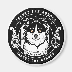 Border-Collie-Magnet rund Magnet