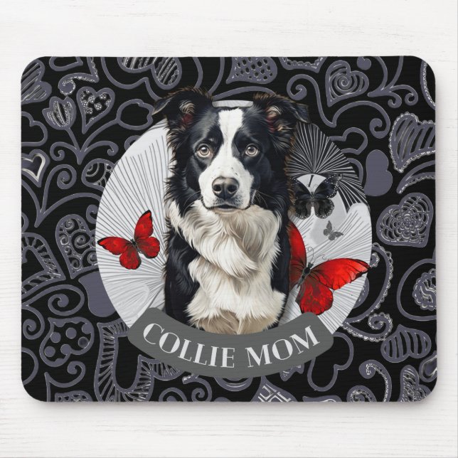 Border Collie Mama Mauspad – Süßes Geschenk für Hu (Vorne)