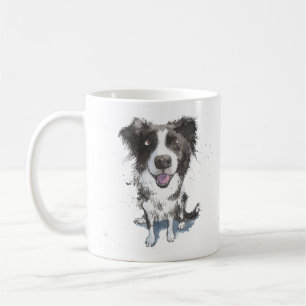 'Border Collie Mama' Schwarzer und weißer Hund Sh Kaffeetasse
