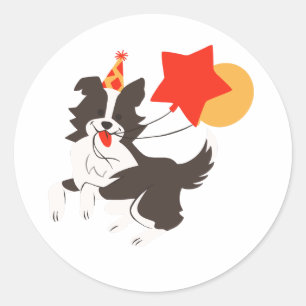 Border Collie mit Ballons Süßer Hund Aufkleber