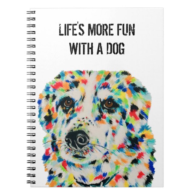 Border Collie Mix Dog Notebook 6,5" x 8,75" Notizblock (Vorderseite)