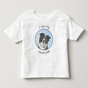Border Collie Painting - Niedliche Original Dog Ar Kleinkind T-shirt