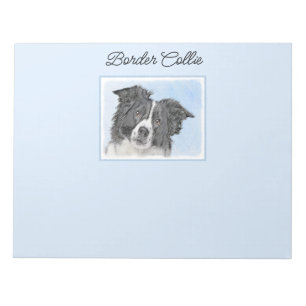Border Collie Painting - Niedliche Original Dog Ar Notizblock