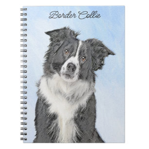 Border Collie Painting - Niedliche Original Dog Ar Notizblock