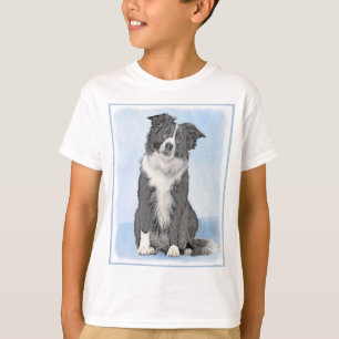 Border Collie Painting - Niedliche Original Dog Ar T-Shirt