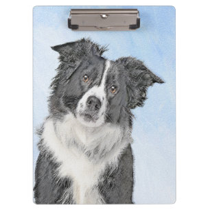 Border Collie Painting - Niedliche Original Hunde  Klemmbrett