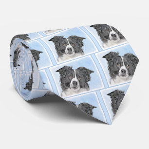 Border Collie Painting - Niedliche Original Hunde  Krawatte