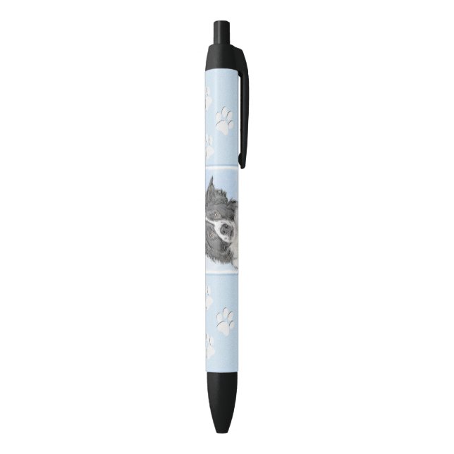 Border Collie Painting - Niedliche Original Hunde  Kugelschreiber (Unterseite (Vertikal))