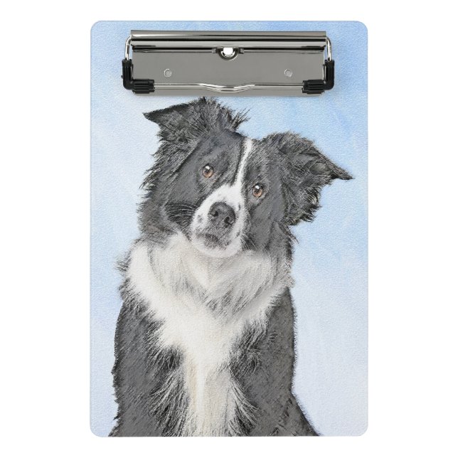 Border Collie Painting - Niedliche Original Hunde  Mini Klemmbrett (Vorderseite)