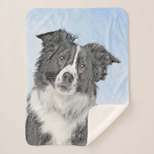 Border Collie Painting - Niedliche Original Hunde  Sherpadecke (Vorderseite)